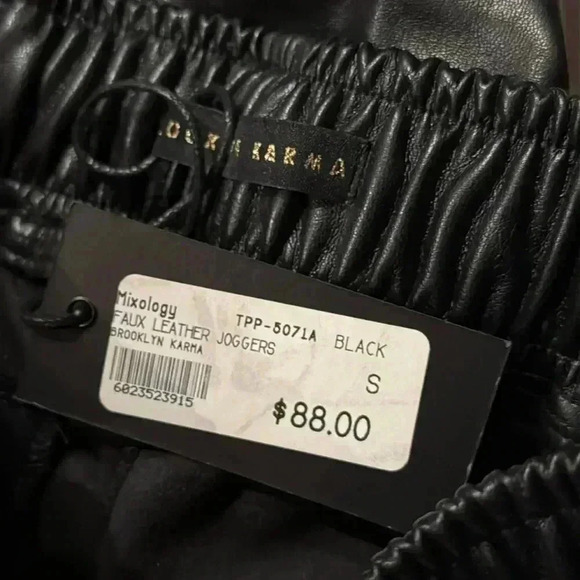 NEW Brooklyn Karma Faux leather Joggers - Picture 5 of 5